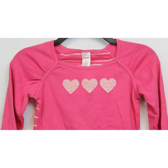 NEW 2007 Gymboree Tres Chic T-Shirt 8 Hot Pink Hearts Stripes Sequins Applique - Picture 3 of 8